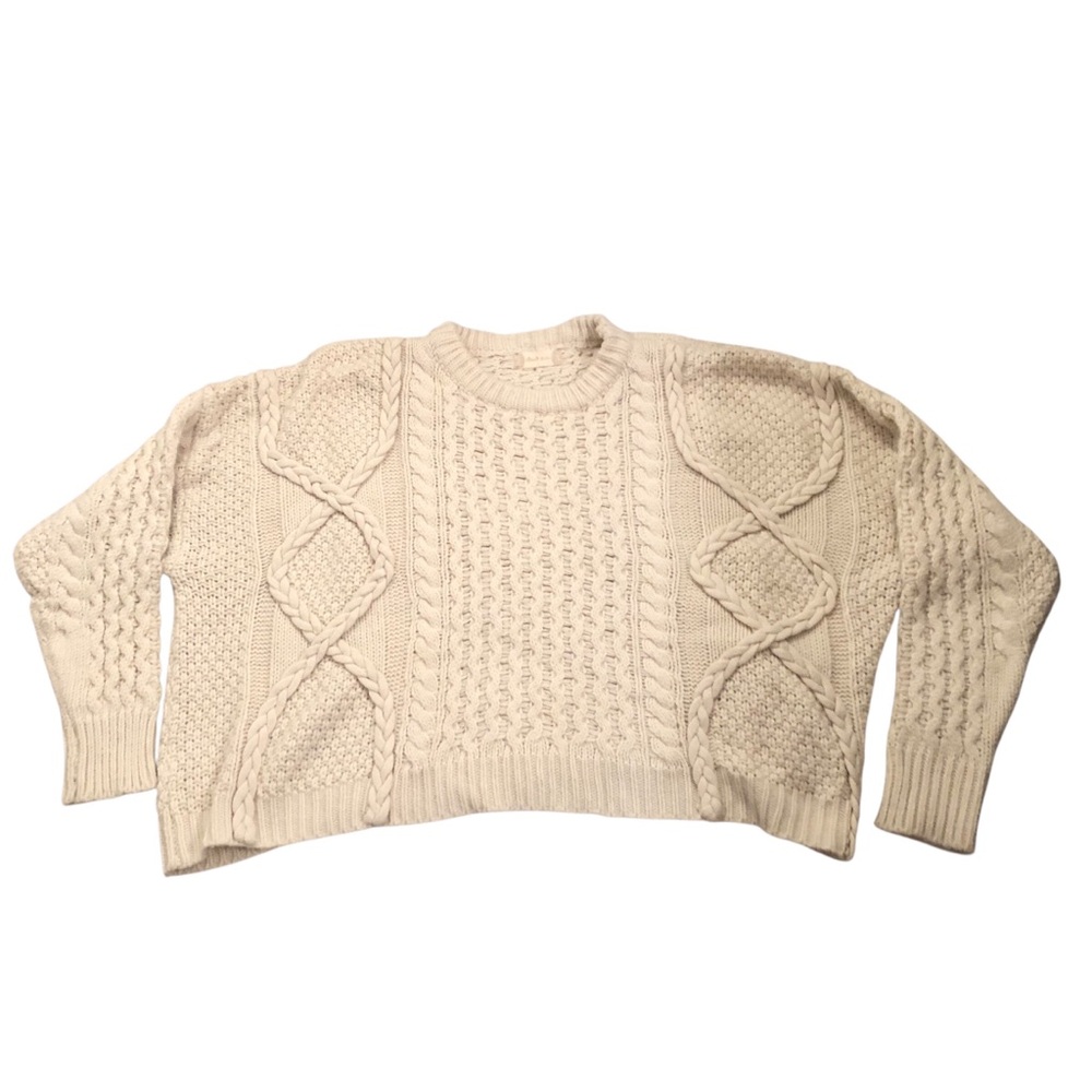 Altar'd State Ivory Cable Knit Sweater Size L